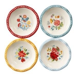 NEW Set of FOUR Pioneer Woman Floral Mini Pie Plates